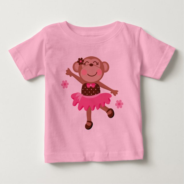 Ballett-Affe niedlich Baby T-shirt (Vorderseite)