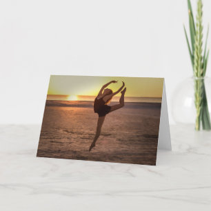 Ballett auf der Strand-Anmerkungs-oder Gruß-Karte Karte