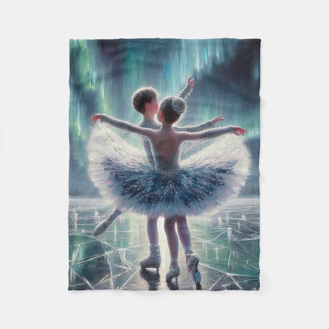 Ballett auf Eis Fleecedecke (Vorderseite)