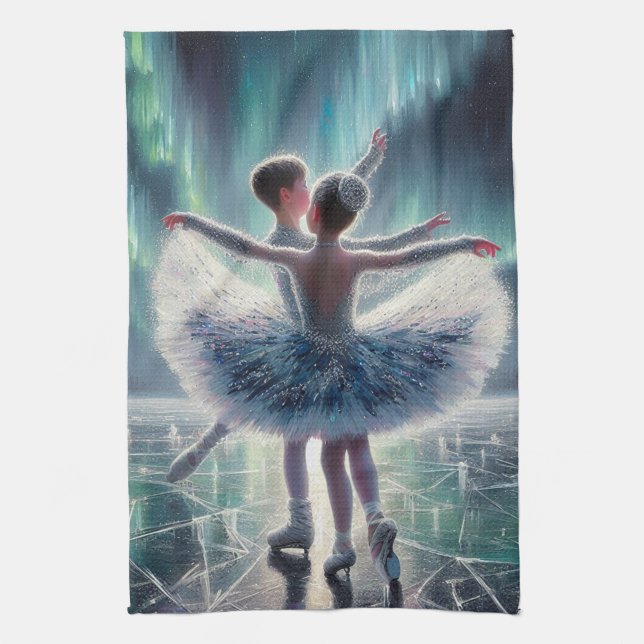 Ballett auf Eis Geschirrtuch (Vertikal)