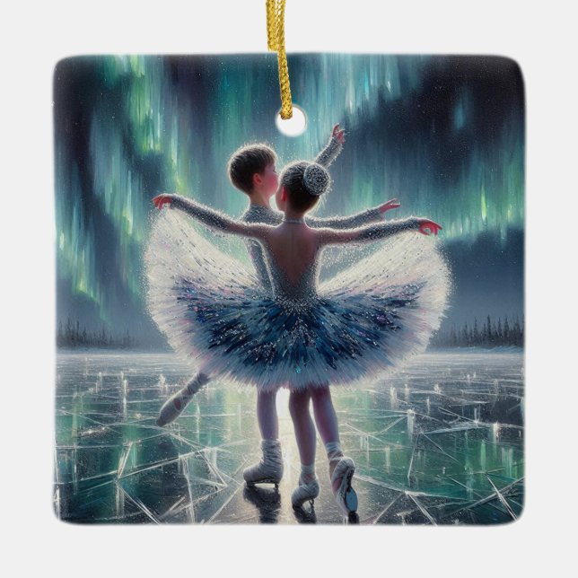 Ballett auf Eis Keramikornament (Vorderseite)