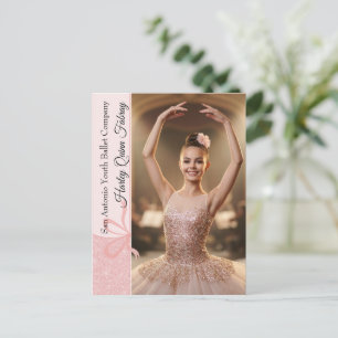 Ballett Autogrammkarten Rosa Glitter-Foto Postkarte