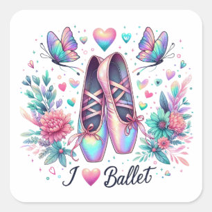 Ballett-Ballerina-Aufkleber Quadratischer Aufkleber