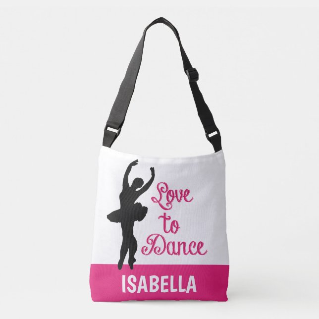 Ballett-Ballerina-Mädchen-Tänzer-Tanz-Tasche Tragetaschen Mit Langen Trägern (Vorderseite)