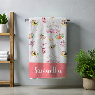 Ballett-Ballerina personalisierter Name Strandtuch