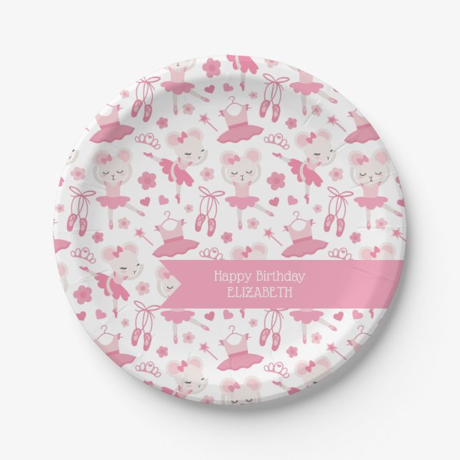 Ballett Ballerina Pink Party Teller, 7" Pappteller (Vorderseite)