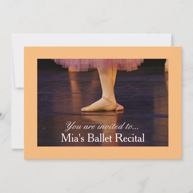 Ballett Erwägung Konzert Rosa Ballerina Einladung (Vorderseite)