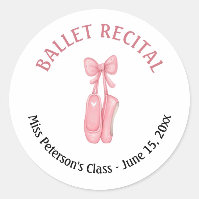 Ballett Erwägung Rosa Schuhe Gastgeschenk Runder Aufkleber (Vorderseite)