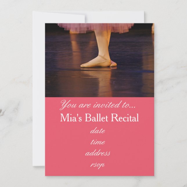 Ballett-Erwägungsgrundenkonzert-Rosaballerina Einladung (Vorderseite)