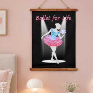 Ballett fürs Leben Ballerina Wandteppich Mit Holzrahmen