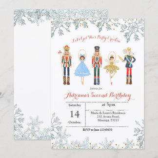 Ballett Glitzer Silver Birthday Einladen Nutcracke Einladung