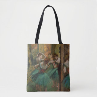 Ballett-Grafik-Tänzer rosa und grüner Edgar Degas Tasche