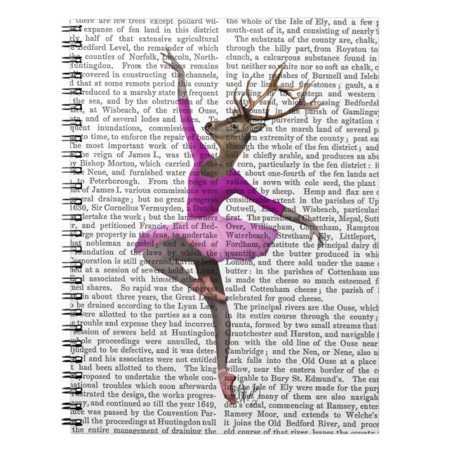 Ballett Hirsch in Rosa Notizblock (Vorderseite)