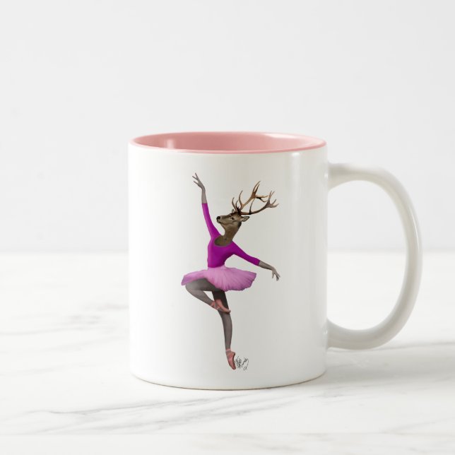 Ballett Hirsch in Rosa Zweifarbige Tasse (Rechts)
