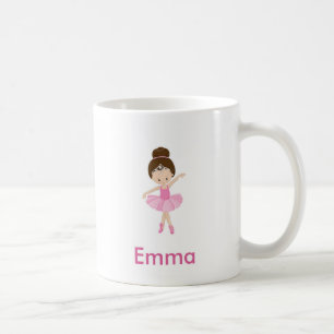 Ballett-Klassen-Ballerina-Kronen-Brown-Haar-Tasse Kaffeetasse