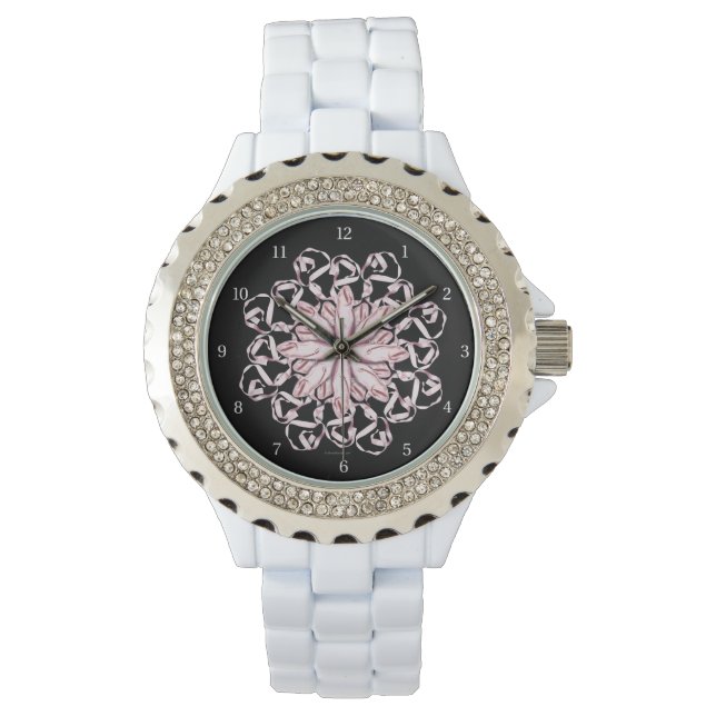 Ballett-Muster (Rosa) Armbanduhr (Vorderseite)