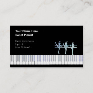 Ballett Pianist Iridescent Blue Var. Glitzer Visitenkarte