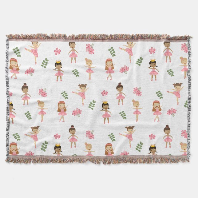 Ballett Pink Ballerinas Tanzmuster Decke (Vorderseite)