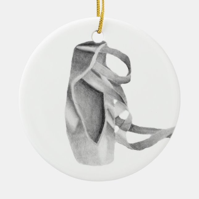 Ballett Pointe Schuh-Grafik Keramik Ornament (Vorne)