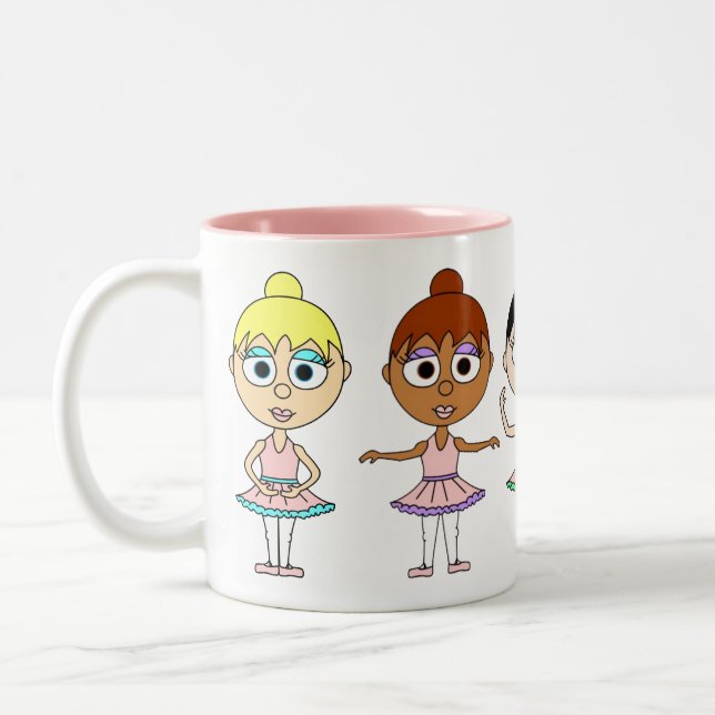 Ballett-Positions-Tasse - niedliche Ballerinen Zweifarbige Tasse (Links)