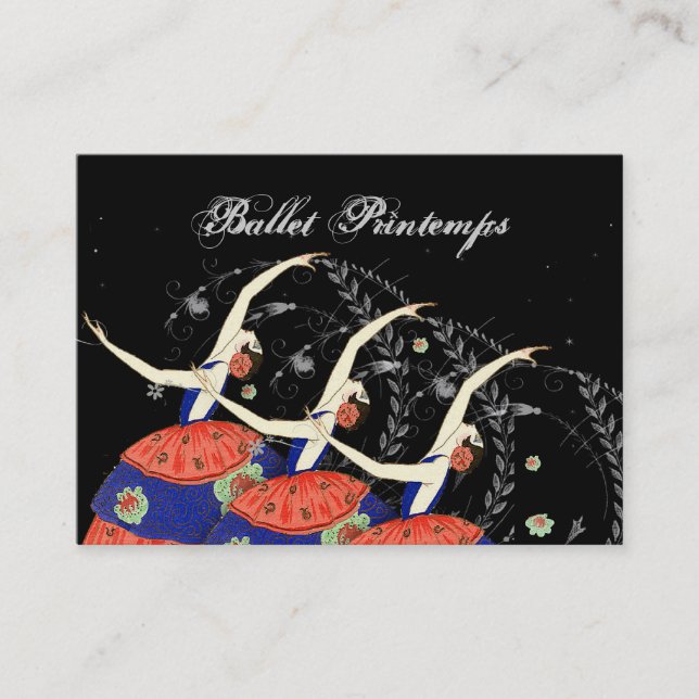 Ballett Printemps Ballerina-Entwurfs-Geschäft Visitenkarte (Vorderseite)