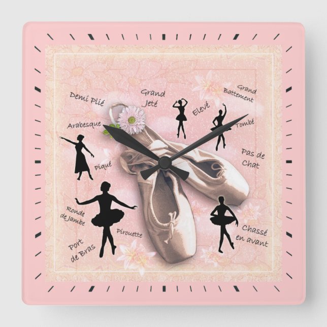 Ballett Quadratische Wanduhr (Vorderseite)