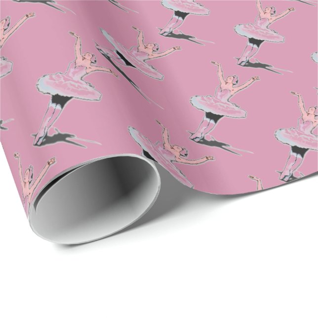 Ballett Rosa Ballerina Girl Geschenkpapier (Rolleneckpunkt)