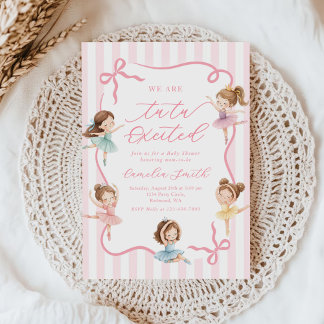 Ballett Rosa Mädchen Schleife Ballerina Baby Showe Einladung
