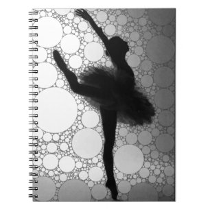 Ballett Schwarz Weiß Tanzende Ballerina Notizblock