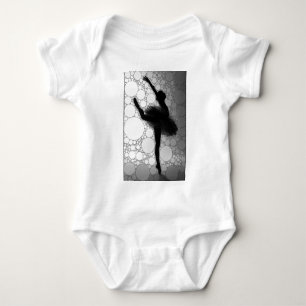 Ballett Schwarz-weißes Tanzen Ballerina Baby Strampler