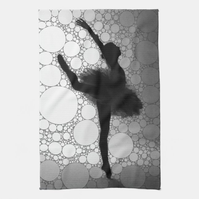 Ballett Schwarz-weißes Tanzen Ballerina Küchentuch (Vertikal)