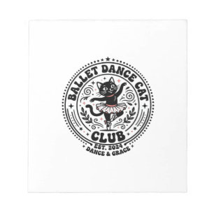 Ballett-Tanz-Katz-Haustierliebhaber-Shirt Kunst -  Notizblock