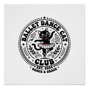 Ballett-Tanz-Katze-Haustierliebhaber-Shirt Kunst - Poster