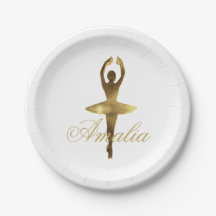 Ballett-Tanz-Party-Goldballerina addieren Namen