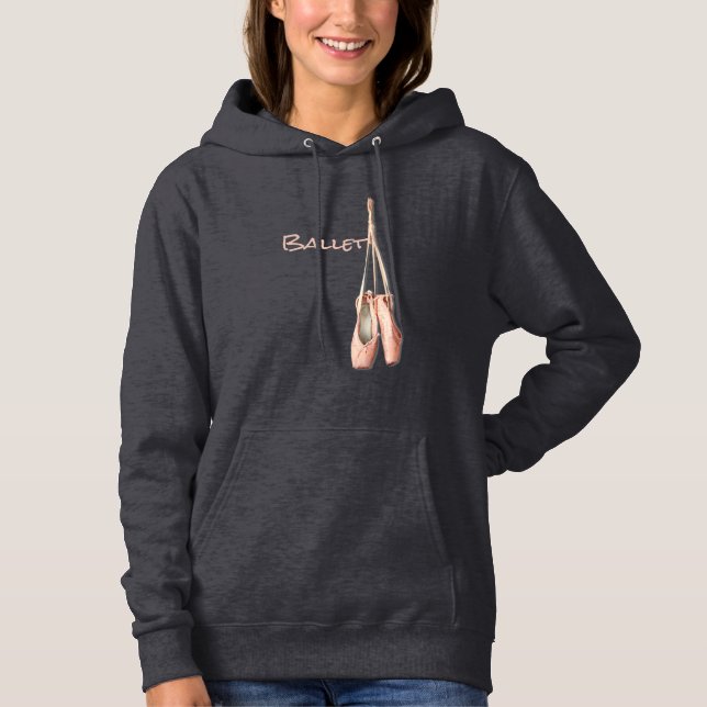 Ballett-Tänzer Pointe Schuhe mit Namen Hoodie (Vorderseite)