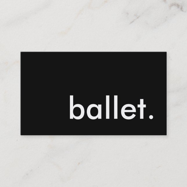 Ballett. Visitenkarte (Vorderseite)