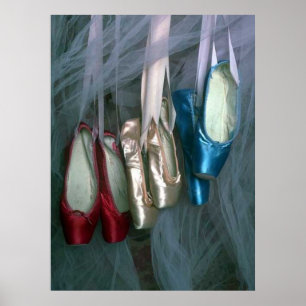 Ballett-Zehe-Schuhe in drei Farben Poster