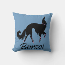 Ballettborzoi-Schönheit im Schwarzen Kissen