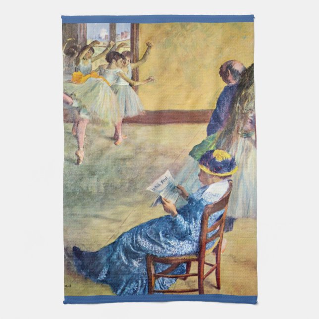 Ballettklasse, die Tanzsaal von Edgar Degas Geschirrtuch (Vertikal)
