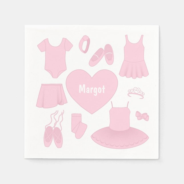 Ballettkleidung Papier Napkin - Weißer Hintergrund Serviette (Vorderseite)