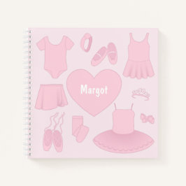 Ballettkleidung Square Notebook - rosa Hintergrund Notizbuch