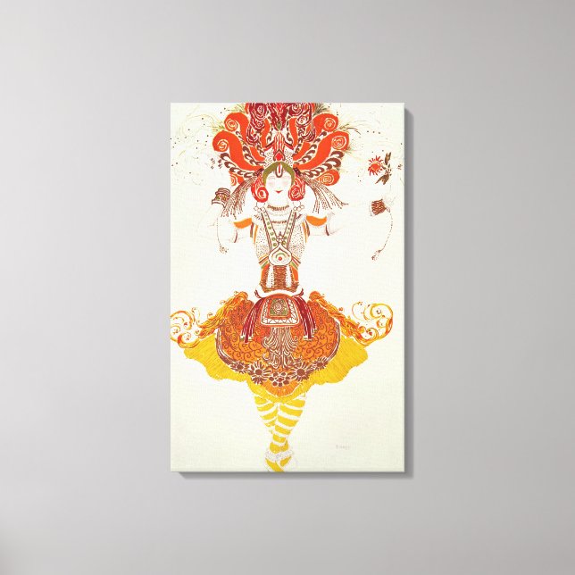 Ballettkostüm für 'The Firebird', von Strawinsky Leinwanddruck (Vorderseite)