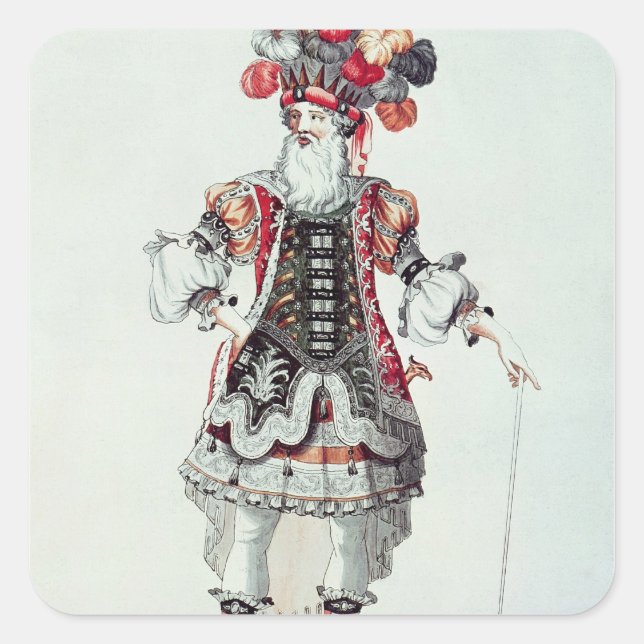 Ballettkostüm Quadratischer Aufkleber (Vorderseite)