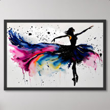 Ballettmalerei Tanz Mädchen Ballerina Aquarell