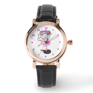Ballettmaus Lustige Uhr Glückliche Balletttänzerin