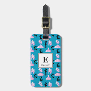 Ballettmuster mit Tanzkleid und Ballerina Gepäckanhänger