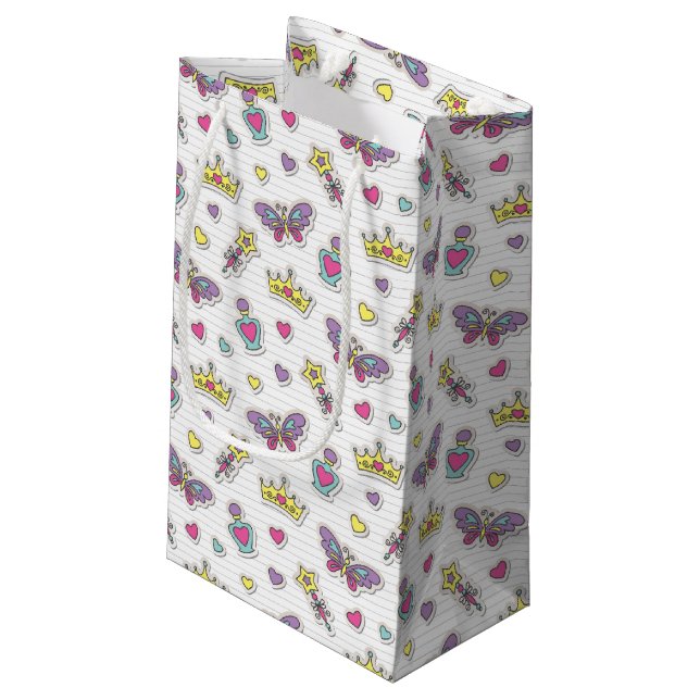 Ballettprinzessinmuster Kleine Geschenktüte (Rückseite Schrägansicht)