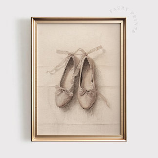 Ballettschuhe Druck, Vintage DRUCKBARE Kunst, Ball Poster