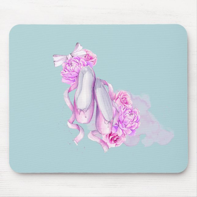 Ballettschuhe mit Extravaganten Peonies und Bow Mousepad (Vorne)