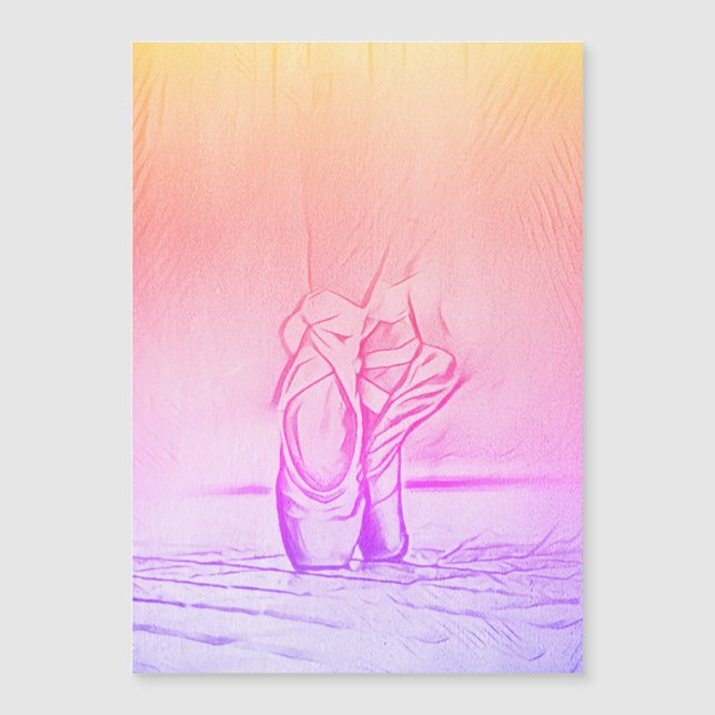 Ballettschuhe Rainbow Ballerina Magnetkarte (Vorderseite)